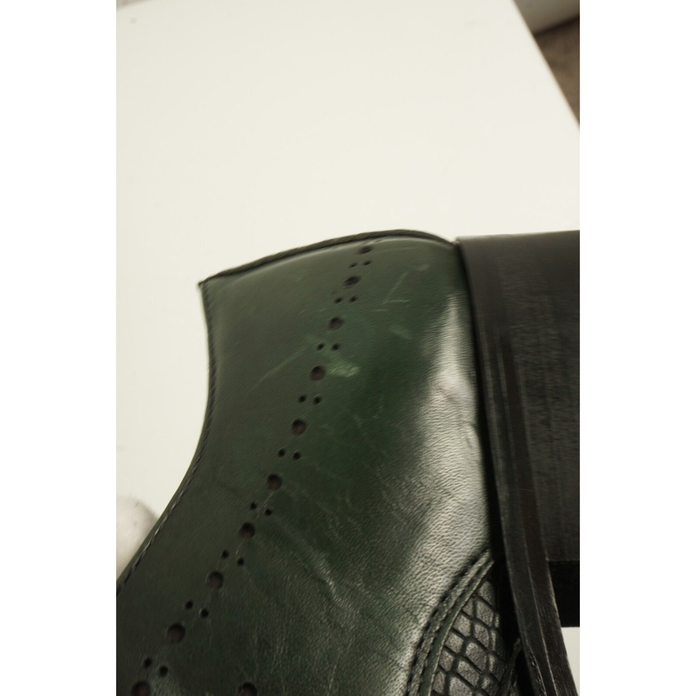 Duca MaTiSte Vero Cuoio Forest Green Italian Leather Crocodile Wingtip Derby 9.5 - Picture 8 of 12